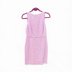 Ann Taylor LOFT Lavender Linen Sleeveless Pencil Dress w/Detailing Sz 2